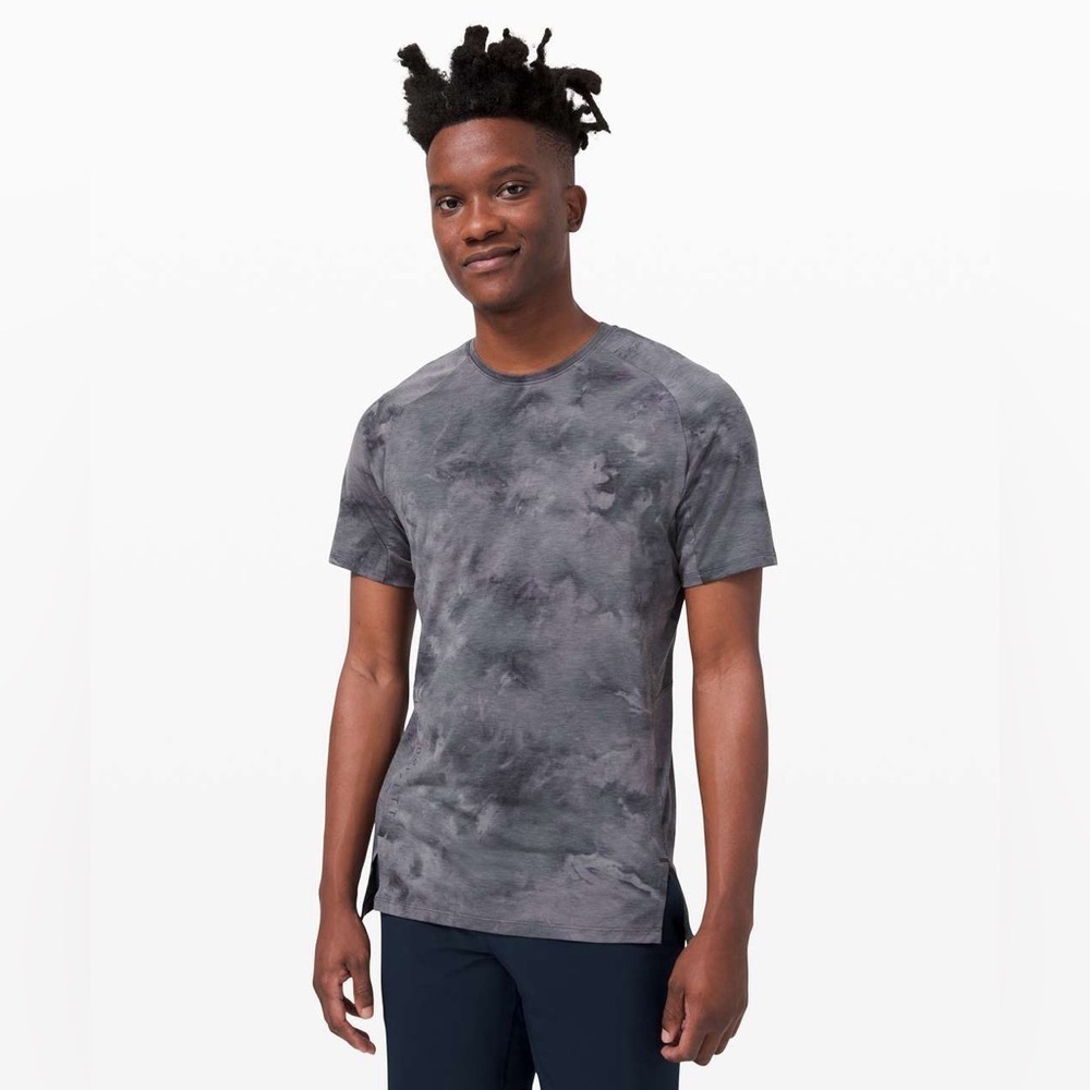 Lululemon Always Agile Short Sleeve Diamond Dye Asphalt Grey Black large